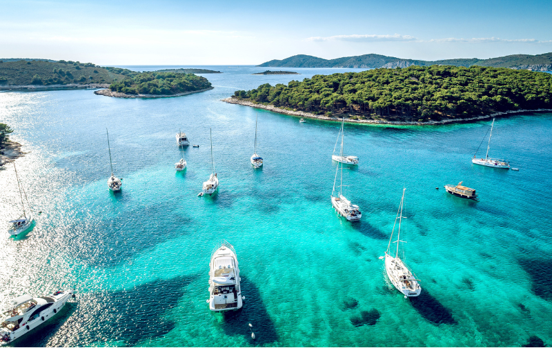 Ankerplätze vor Hvar, Kroatien